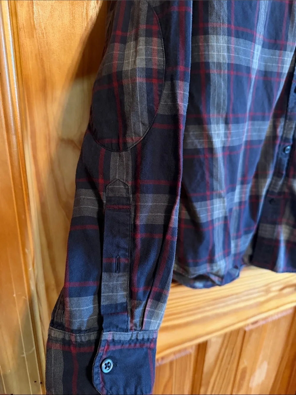 Banana Republic Navy, Red & Light Blue Plaid Shirt